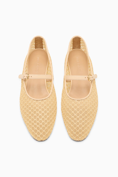 Sand Designer Mesh Ballet Flats - Top-Down Pair View | Ulla Johnson
