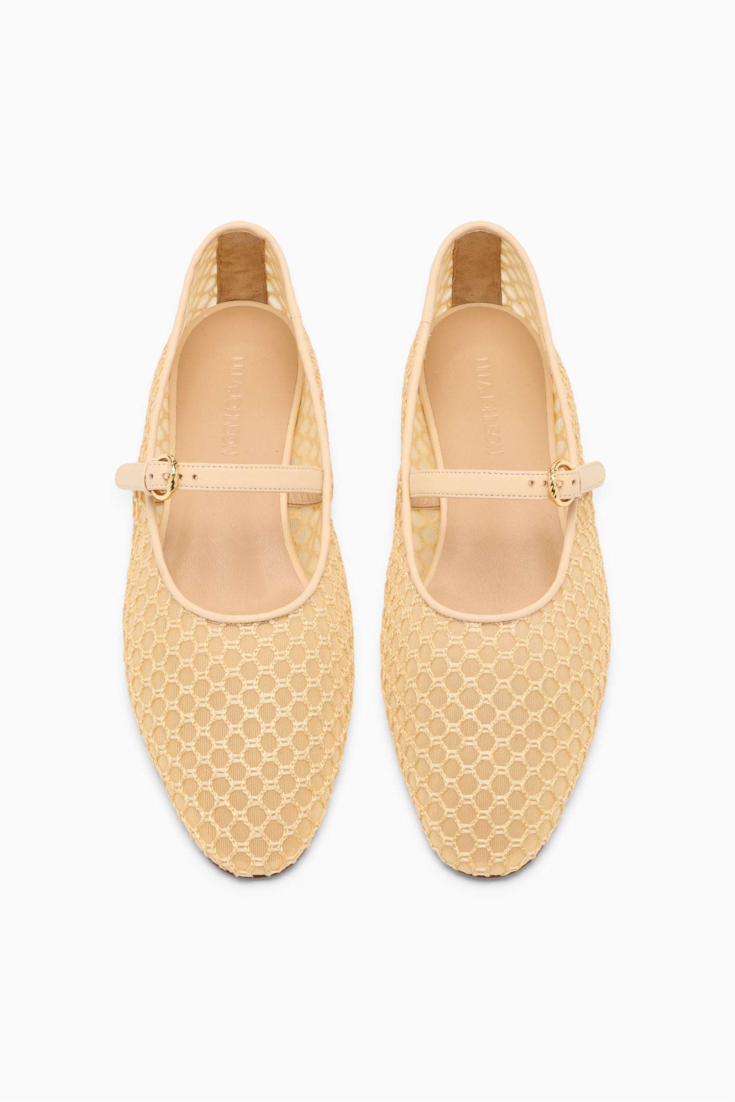 Ulla Johnson Sand Designer Mesh Ballet Flats - Top-Down Pair View | Ulla Johnson