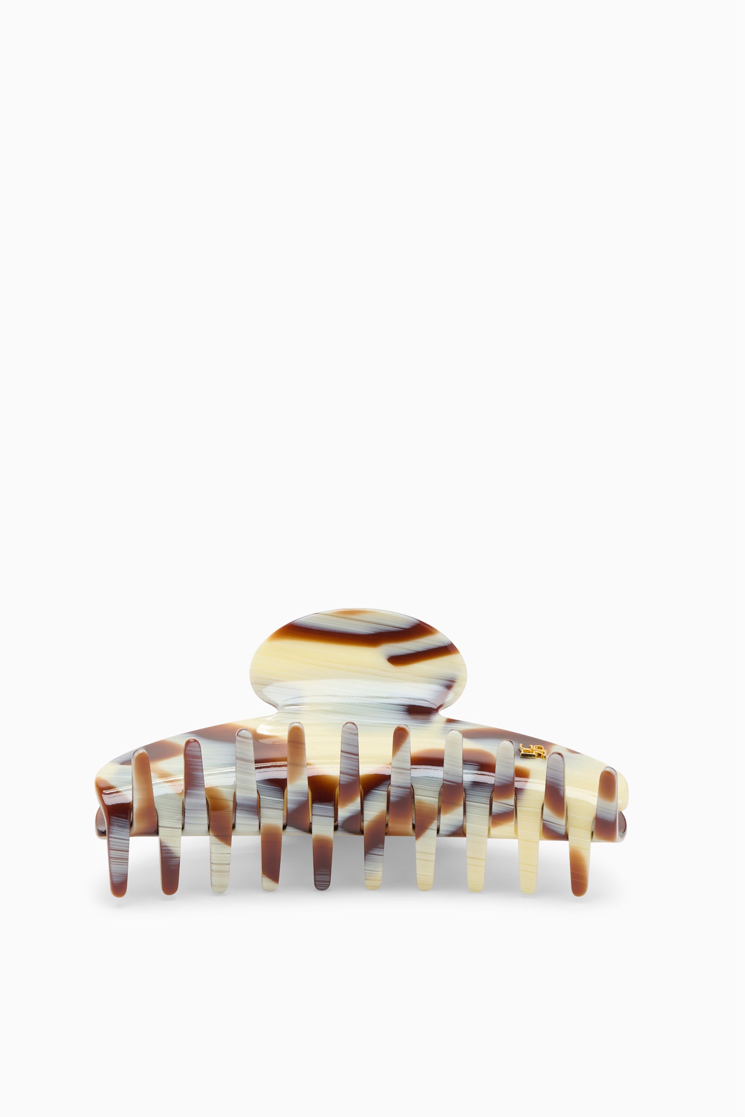 Ulla Johnson ⁣⁢Fermaglio Artiglio Grande in Resina Horn Dettaglio Denti - Vista Frontale Aperta | Ulla Johnson⁤⁣