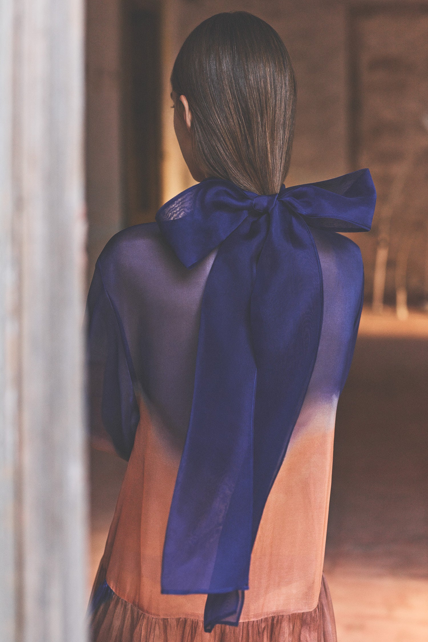 Ulla Johnson Moontide Silk Organza Gown - Back Bow Close-Up, SS26 Runway | Ulla Johnson