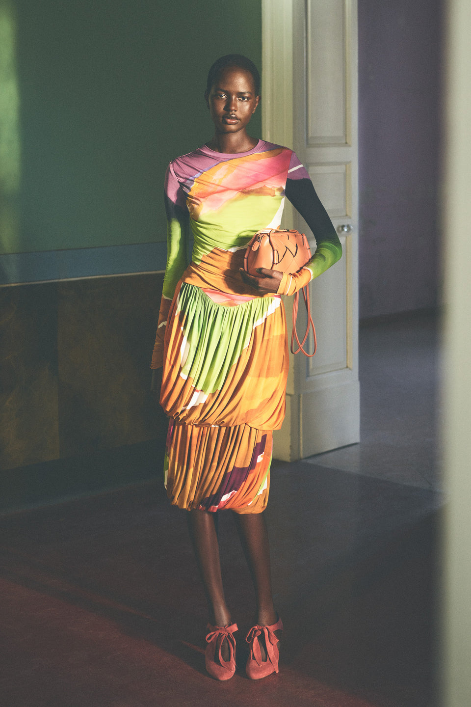 Reis Jersey Bubble Skirt in Vibrant Abstract Print - SS26 Campaign Editorial Look | Ulla Johnson