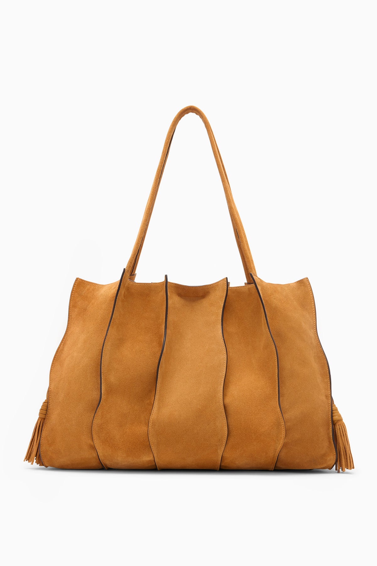 Canyon Brown Suede Adria Large Tote - Front View | Ulla Johnson