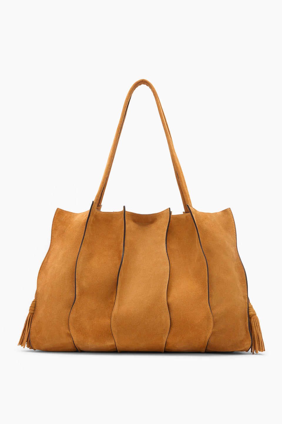 Canyon Brown Suede Adria Large Tote - Front View | Ulla Johnson