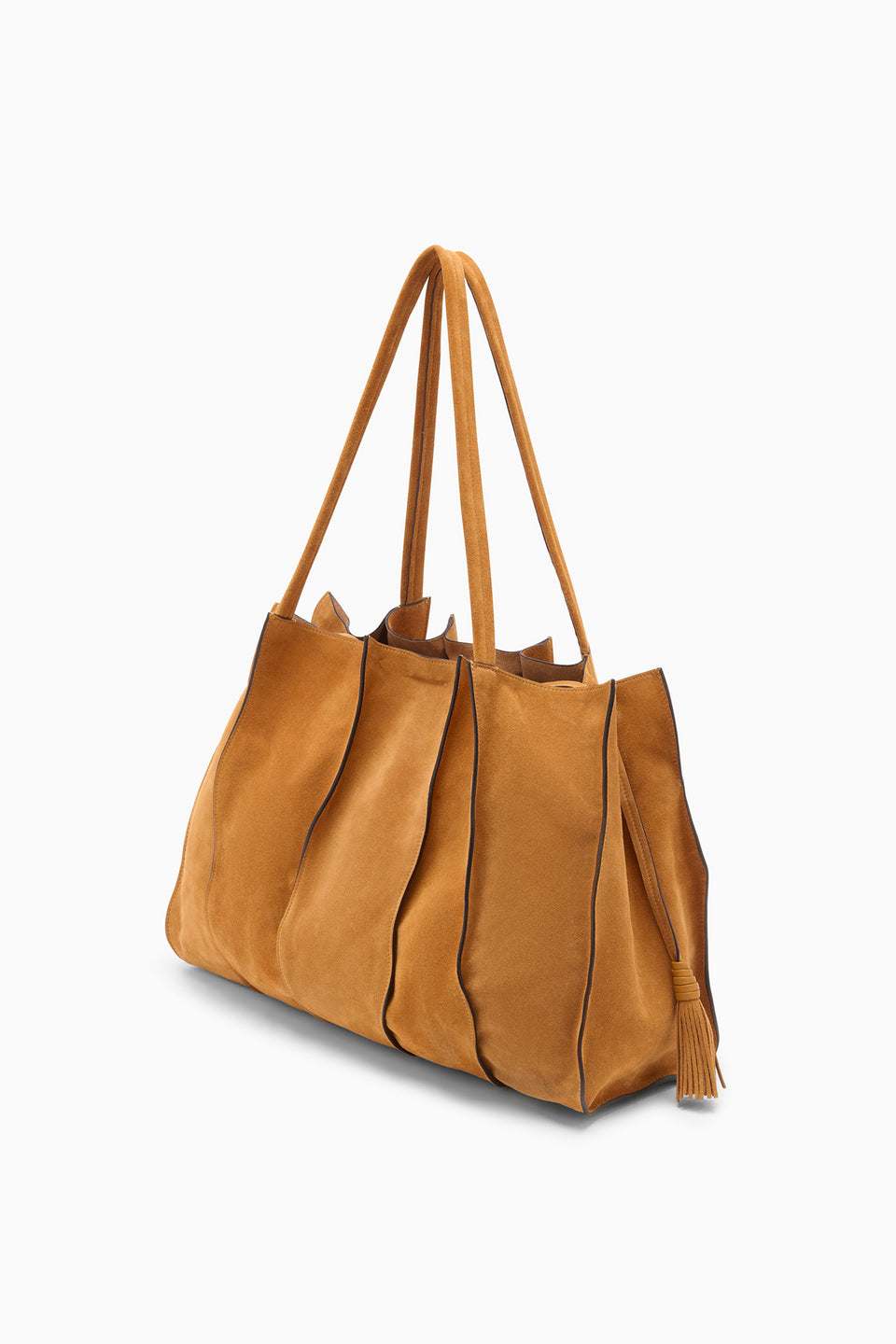 Canyon Brown Suede Adria Large Tote - Side Angle | Ulla Johnson