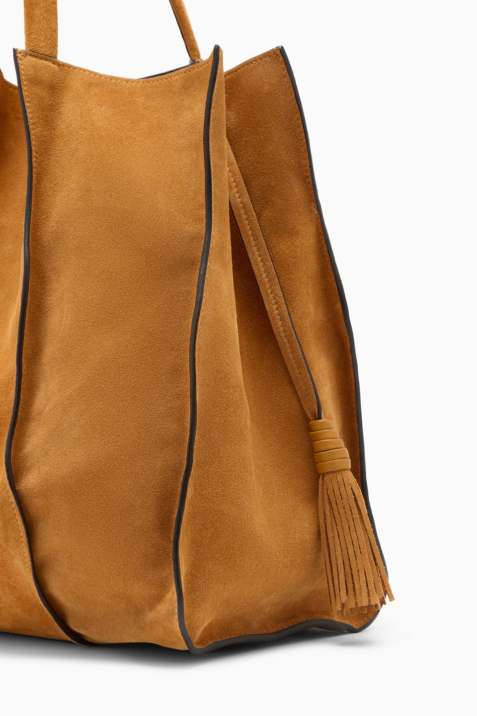 Canyon Brown Suede Tote - Tassel Detail Close-up | Ulla Johnson