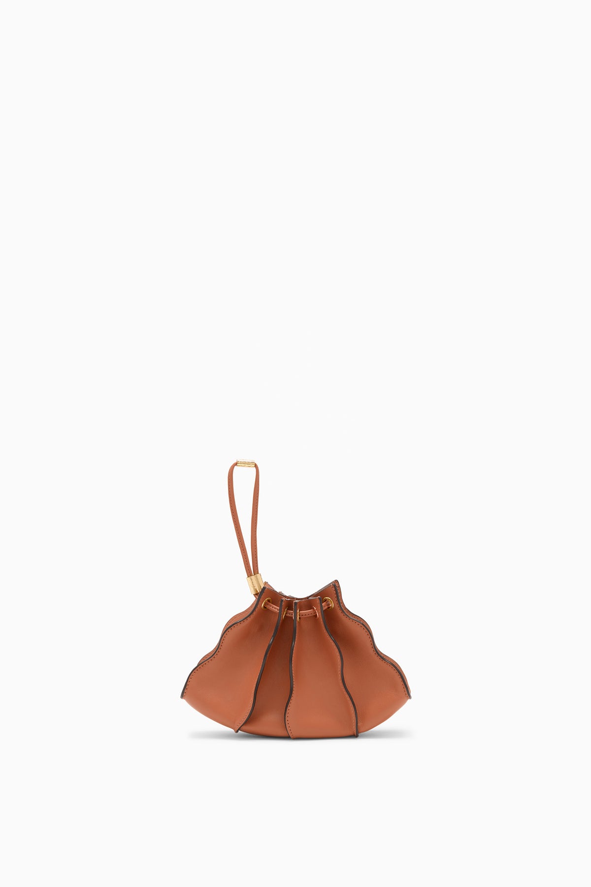 Sierra Tan Leather Adria Small Crossbody as Wristlet - Designer Bag Front View | Ulla Johnson