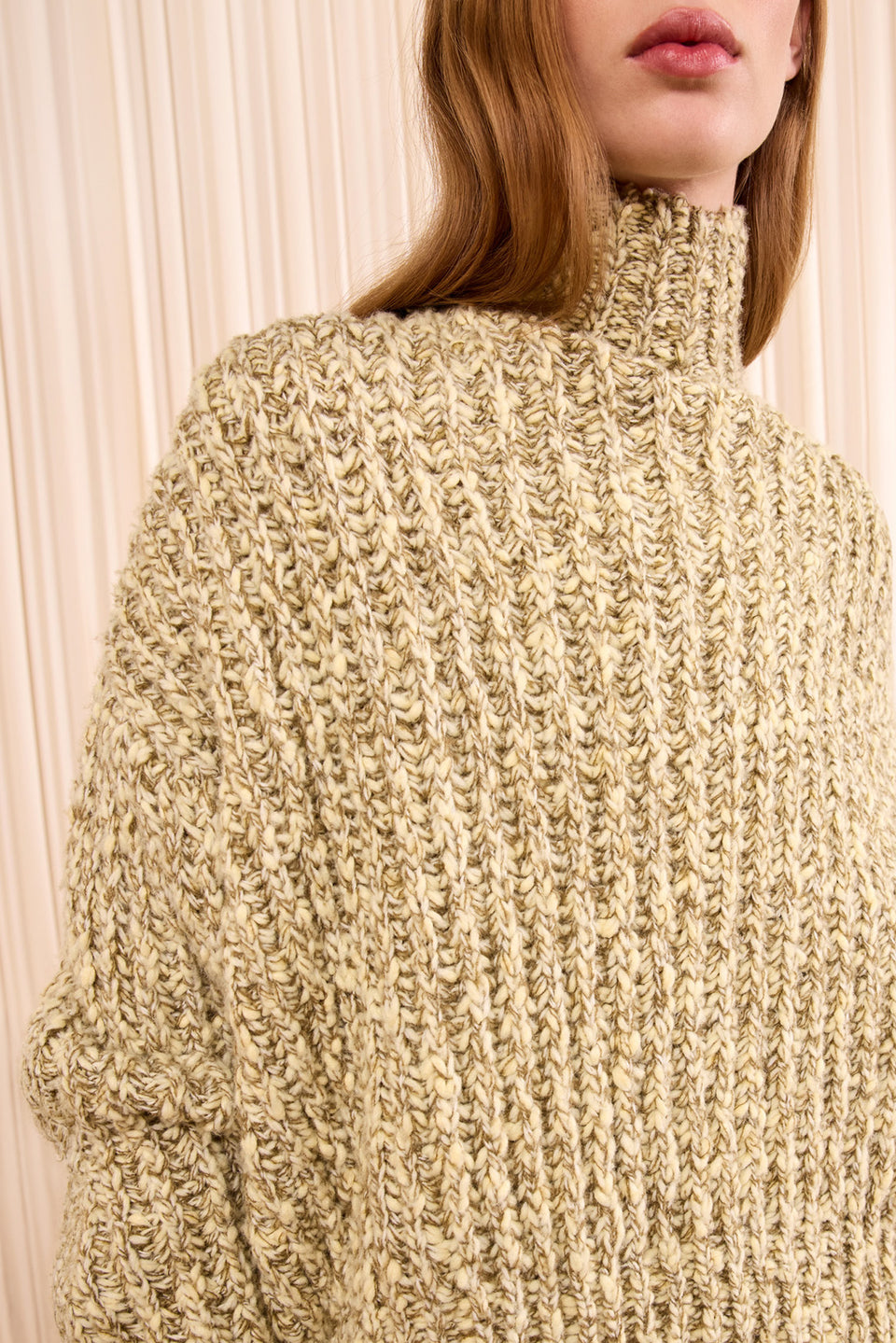 Alabaster Half-Cardigan Stitch Knit Pullover - Fabric Texture Detail | Ulla Johnson