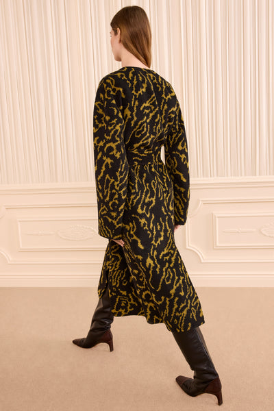 Amber Luxury Wool Coat - Back View On Walking Model | Ulla Johnson