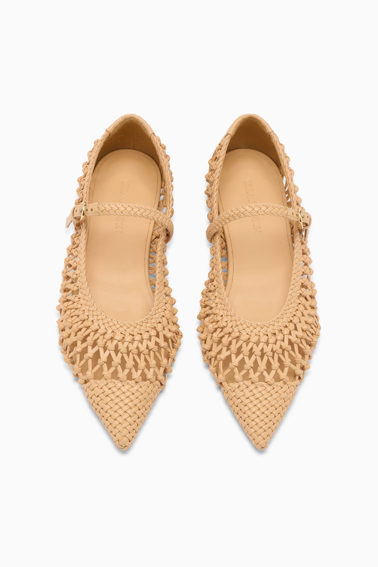 Ulla Johnson Miele Hand-Knotted Pointed Toe Ballet Flats, Pair Top View - Premium Artisanal Flats | Ulla Johnson