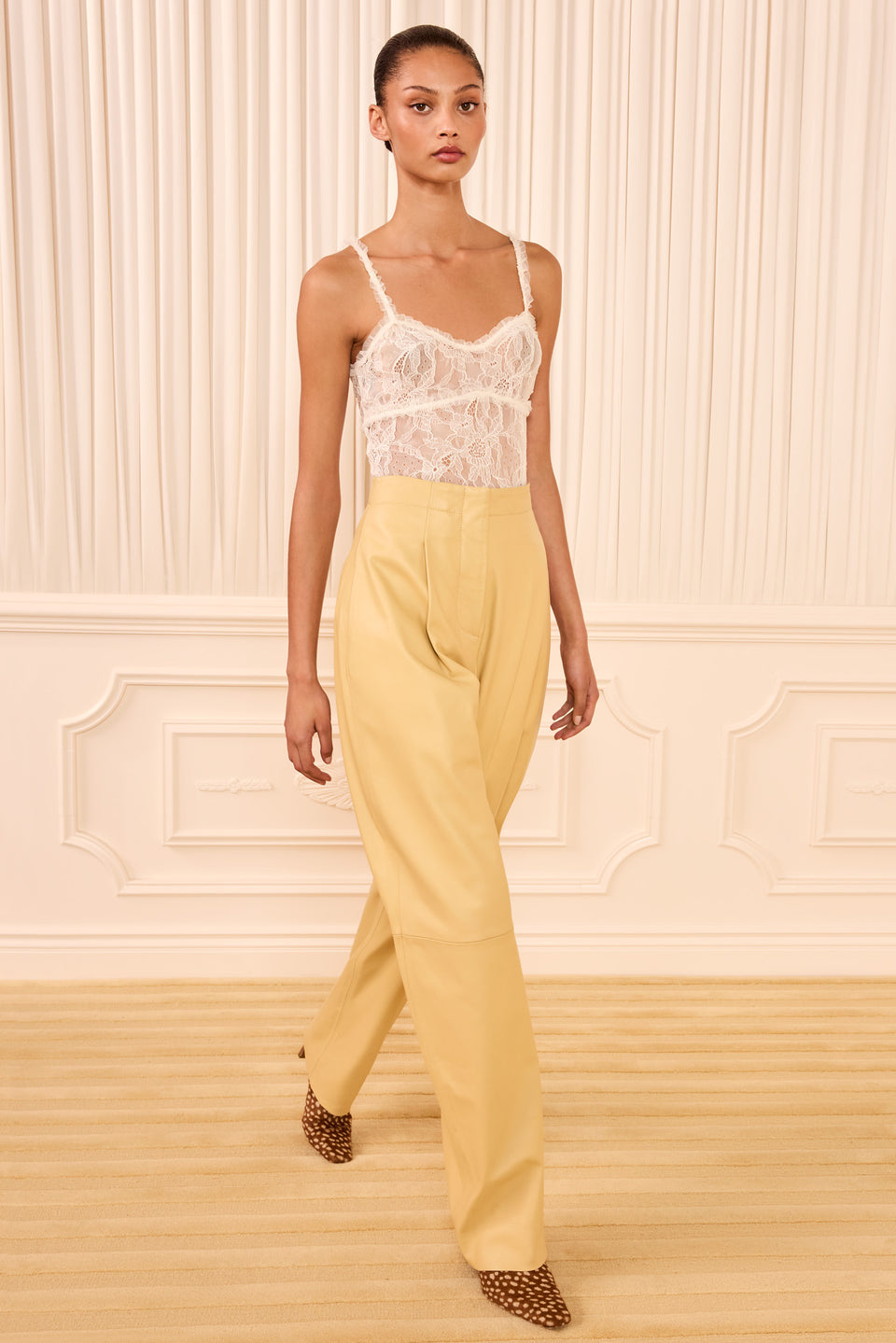 Cowrie Luxury Lace Cami Top - Full Length Styled Look on Model | Ulla Johnson