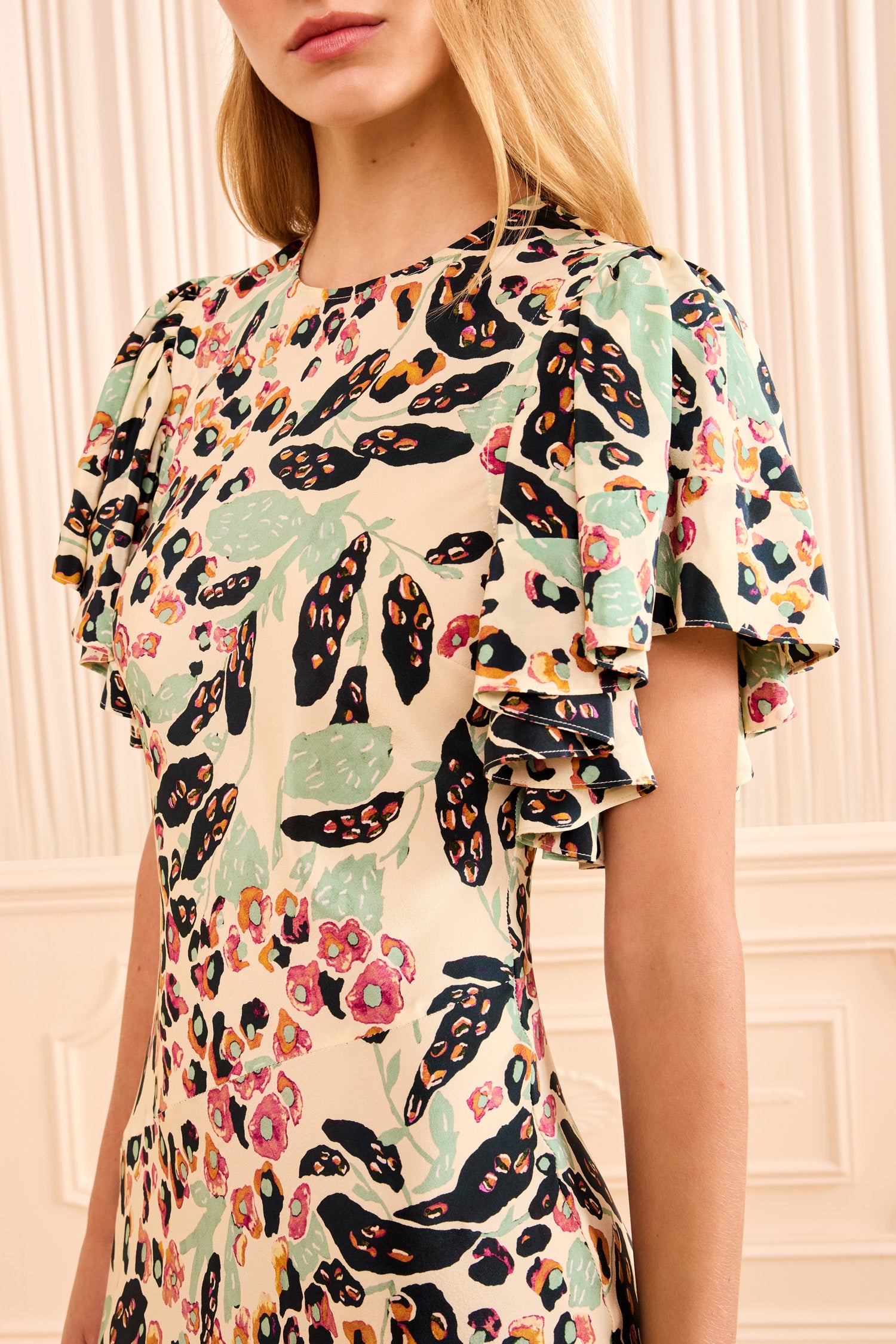 Ulla Johnson ⁣⁢Robe Mariam à manches volantées - Calla Lily⁤⁣