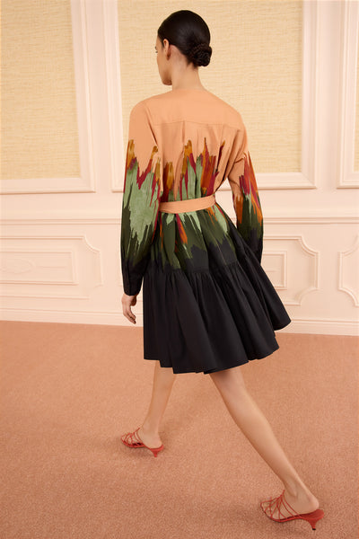 Agate Dip-Dyed Cotton Mini Dress with Tiered Skirt - Back View | Ulla Johnson