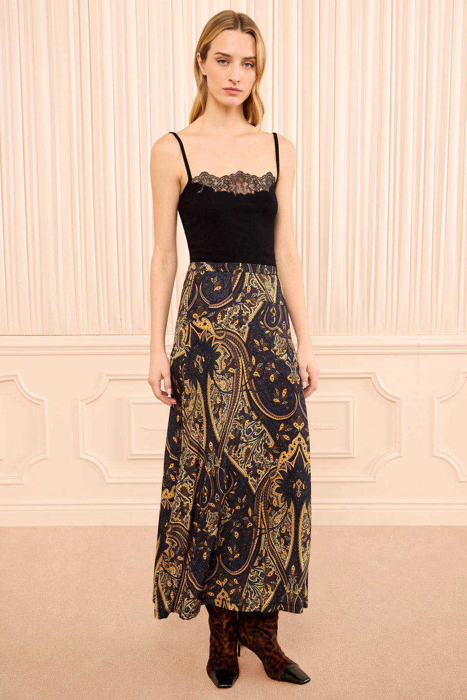 Paola Jersey Skirt - Twilight Paisley