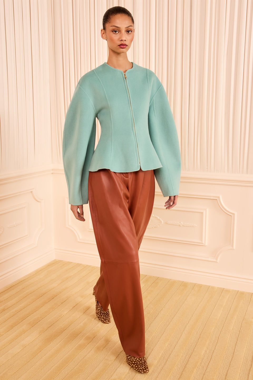 Juniper Wool Cashmere Peplum Jacket - Full-Length Front View on Model | Ulla Johnson