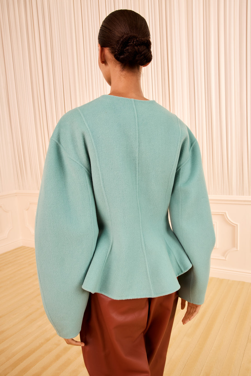 Juniper Luxury Wool Cashmere Fitted Jacket - Back View, Peplum Silhouette | Ulla Johnson