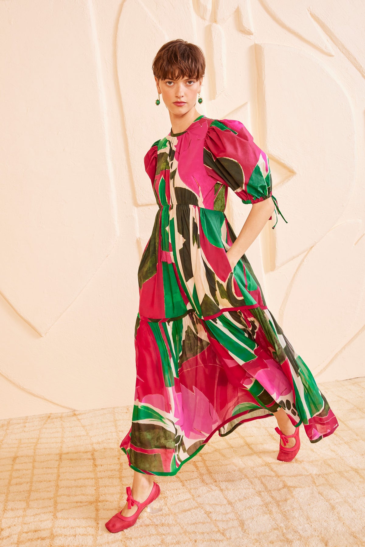Palingenesis Print Cotton Poplin Midi Dress - Three-Quarter Side View | Ulla Johnson