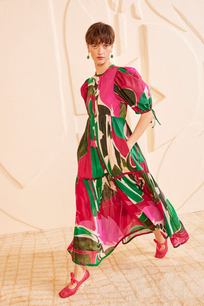 Palingenesis Print Cotton Poplin Midi Dress - Three-Quarter Side View | Ulla Johnson