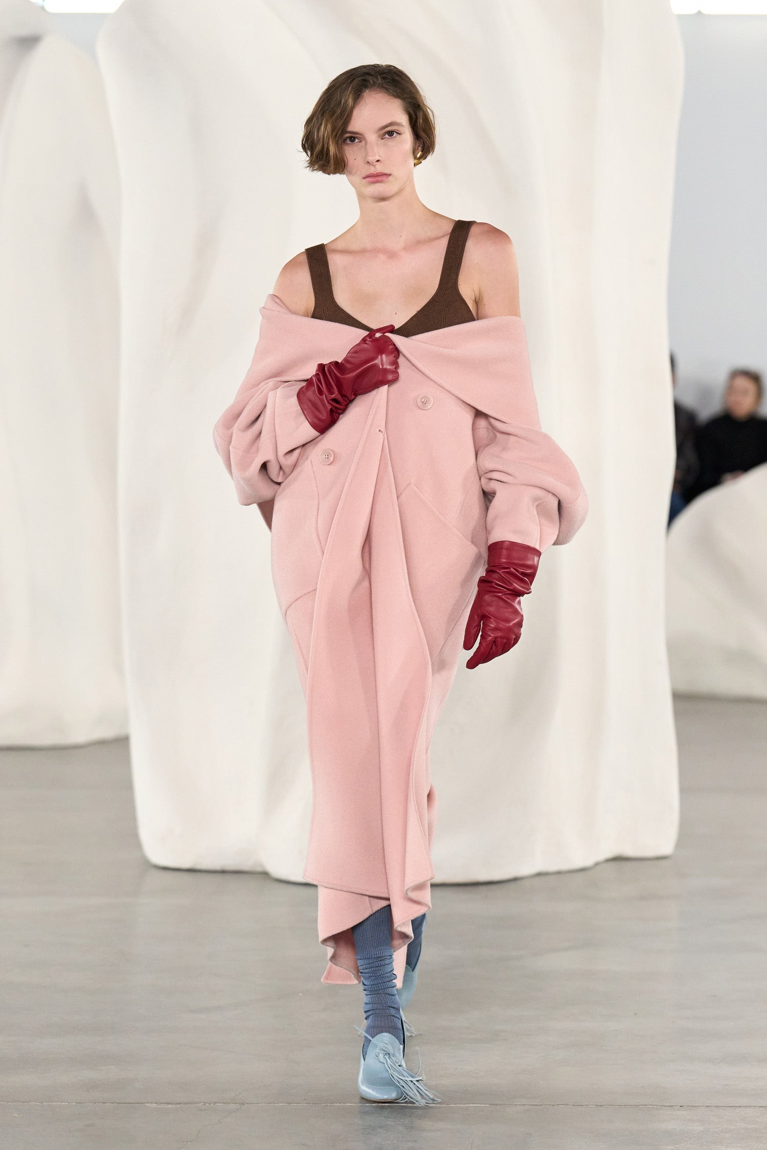 Ulla Johnson Powder Wool Coat - AW26 Runway Look, On Model Walking | Ulla Johnson