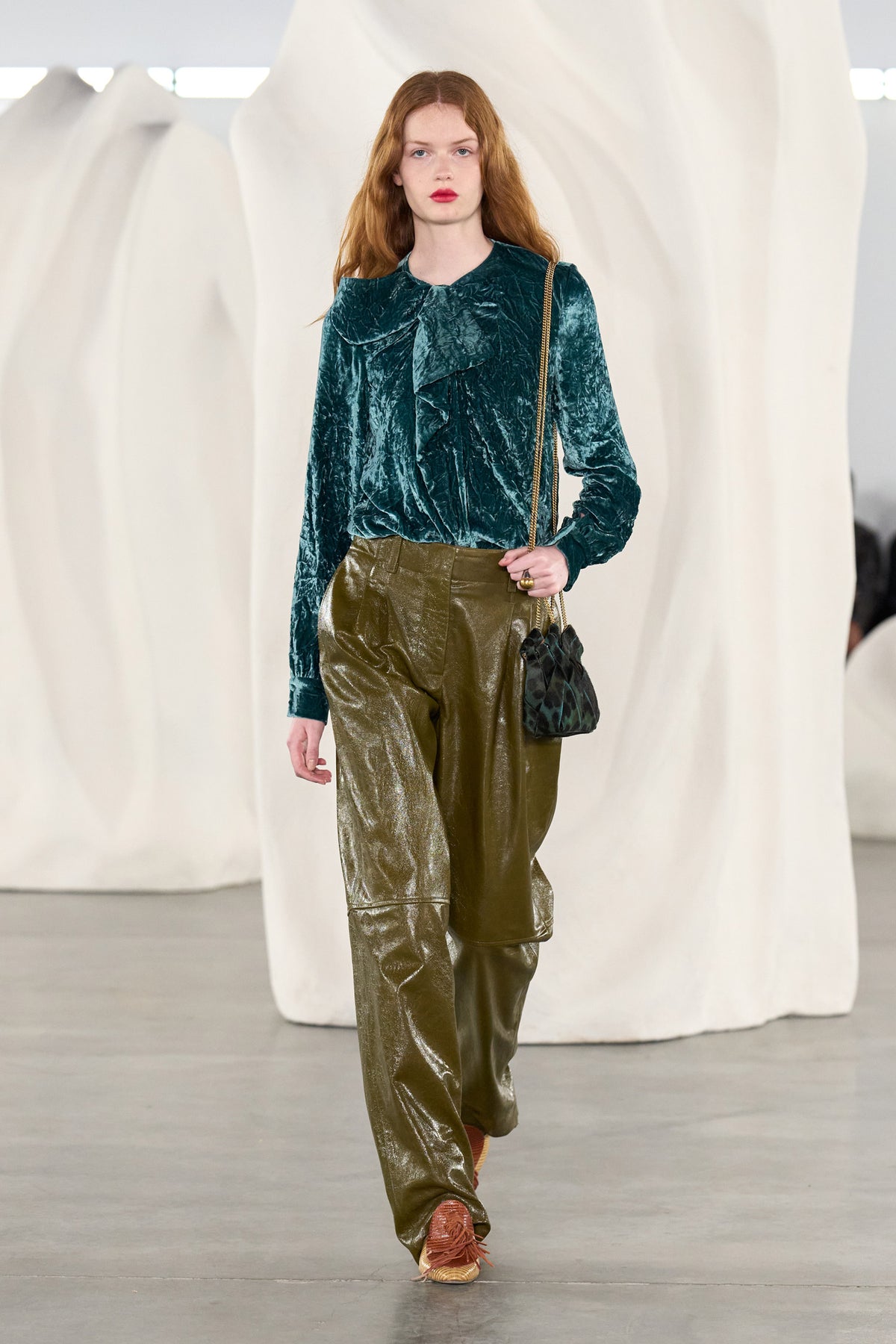 Jadeite Velvet Bow Blouse - AW26 Runway Look 36, Designer Runway | Ulla Johnson