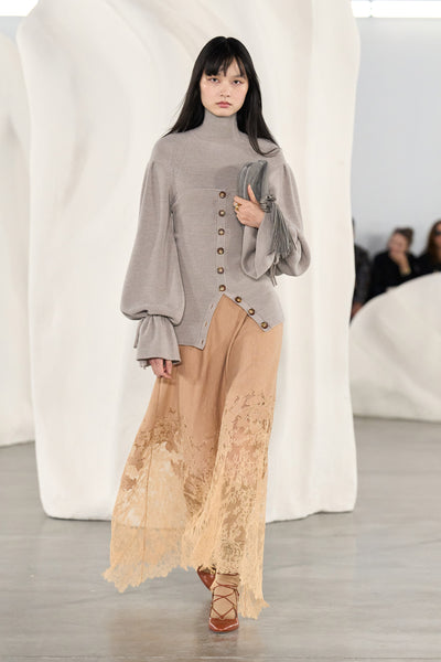Pebble Knit Top - AW26 Runway Look 39, Styled with Lace Maxi Skirt | Ulla Johnson