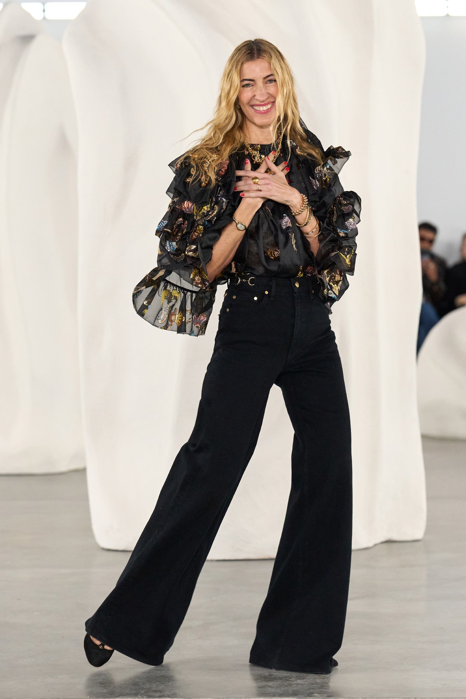 Ulla Johnson Designer Raven Silk Ruffled Blouse - AW26 Runway Look 57, Designer Bow | Ulla Johnson