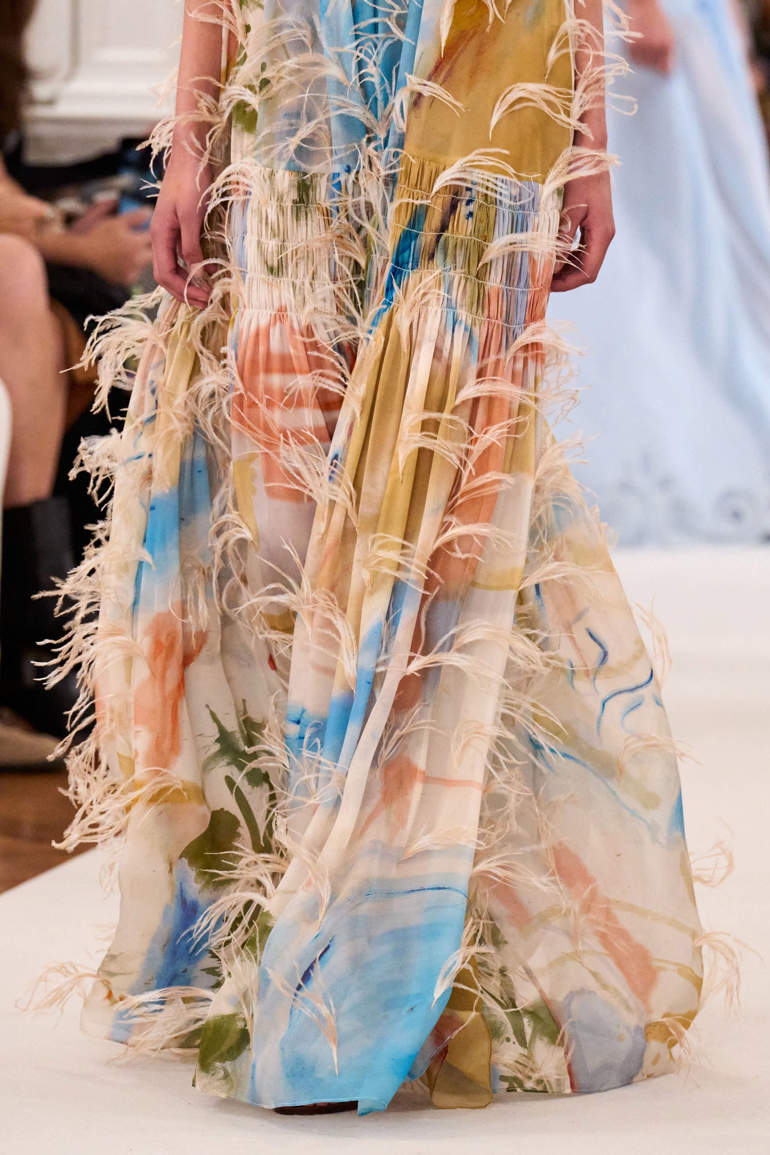 Ulla Johnson Western Dream Print Gown - Skirt Tier Detail Close Up | Ulla Johnson