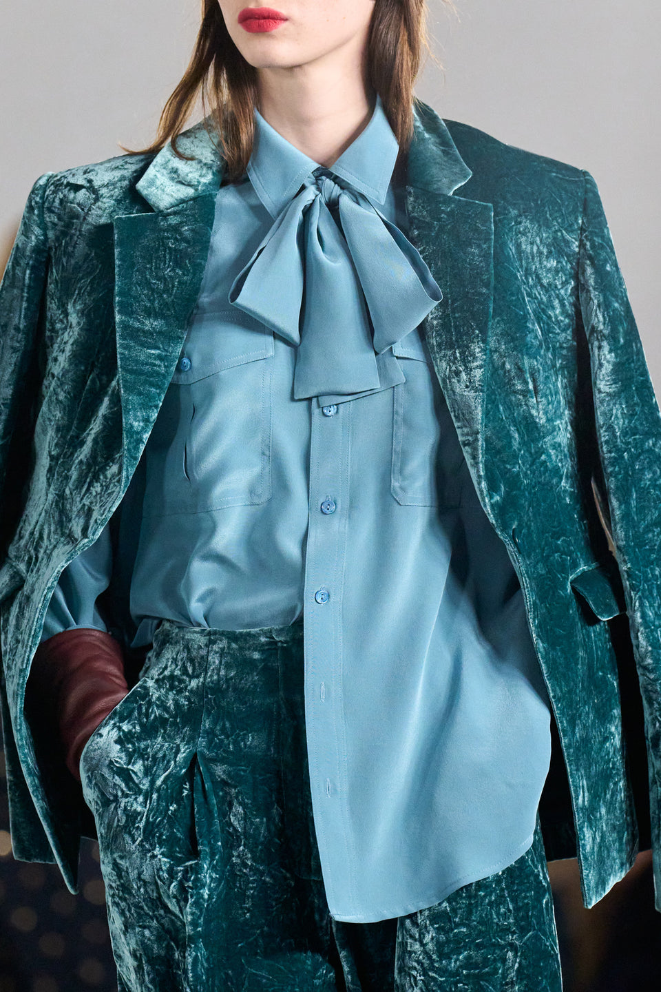 Jadeite Luxury Velvet Jacket - AW26 Runway Styled Look Detail | Ulla Johnson